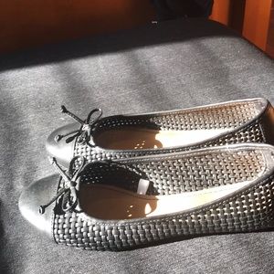 Merona black basket weave flats